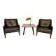 Fauteuils en cuir et palissandre de Fredrik Kayser des années 50 – cuir marron
