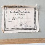 Illustration of a French fashion sketch from 1900 with certificate of authenticity