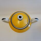 Sugar bowl and porcelain milk jar Limoges mustard yellow color