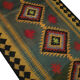 Tapis kilim en laine tribale verte vintage -152x290cm