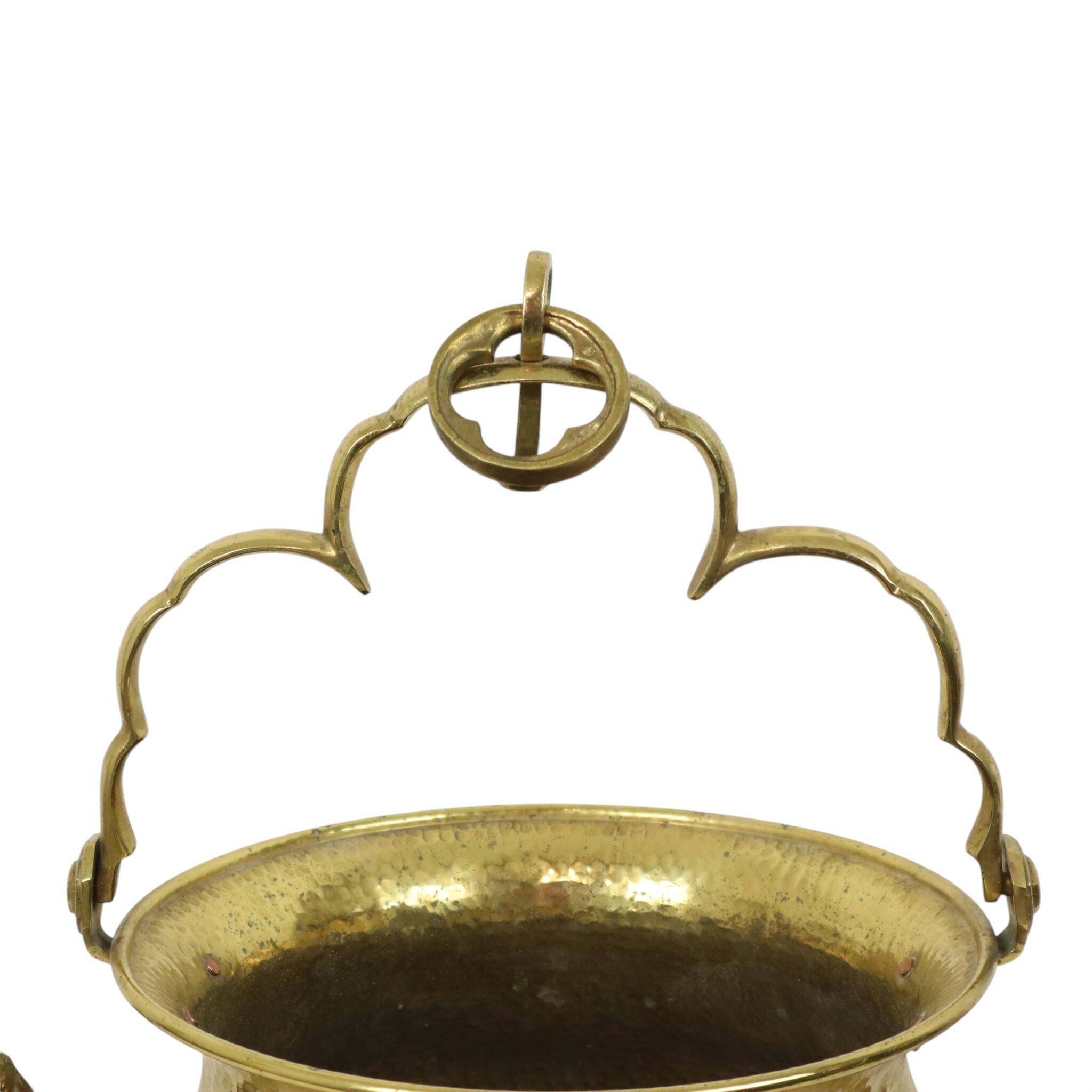 Large Copper Kettle Jardinière Flowerpot Griffin Brass