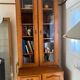 Showcase library in solid wood with two sections