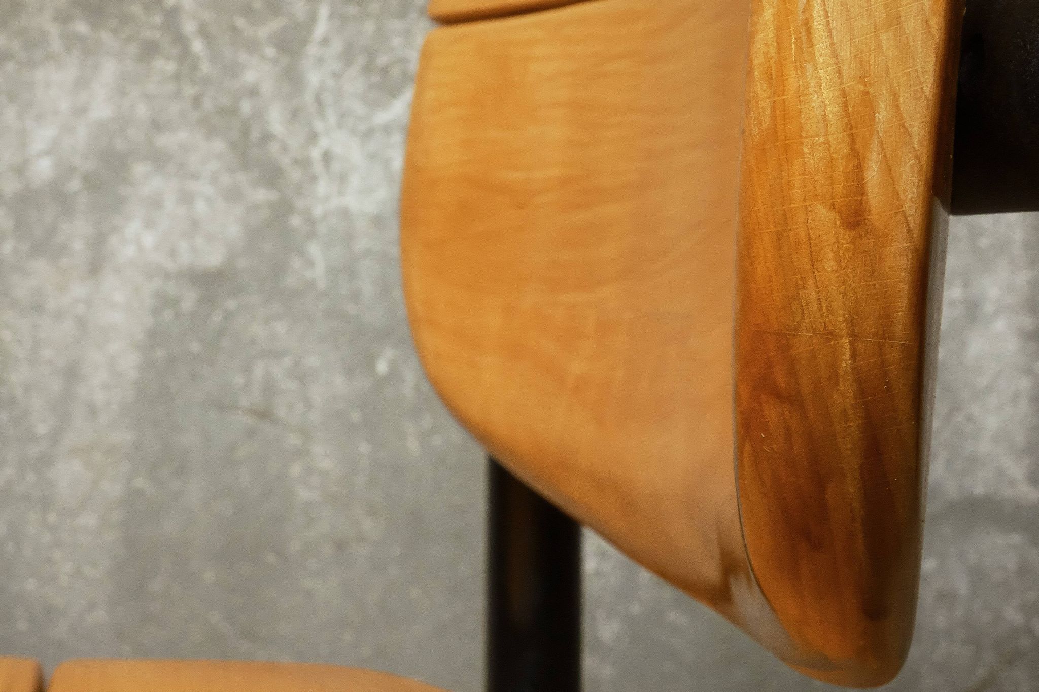 Martin Stoll - Set of four chairs in beech and black steel - c. 1980 - DE