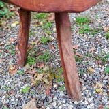Solid wood tripod side table