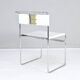 Set of Four Modern Italian White Leather Libellula Chairs by Giovanni Carini 70s