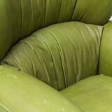 Poltrona in pelle verde anni ’50 vintage modernariato