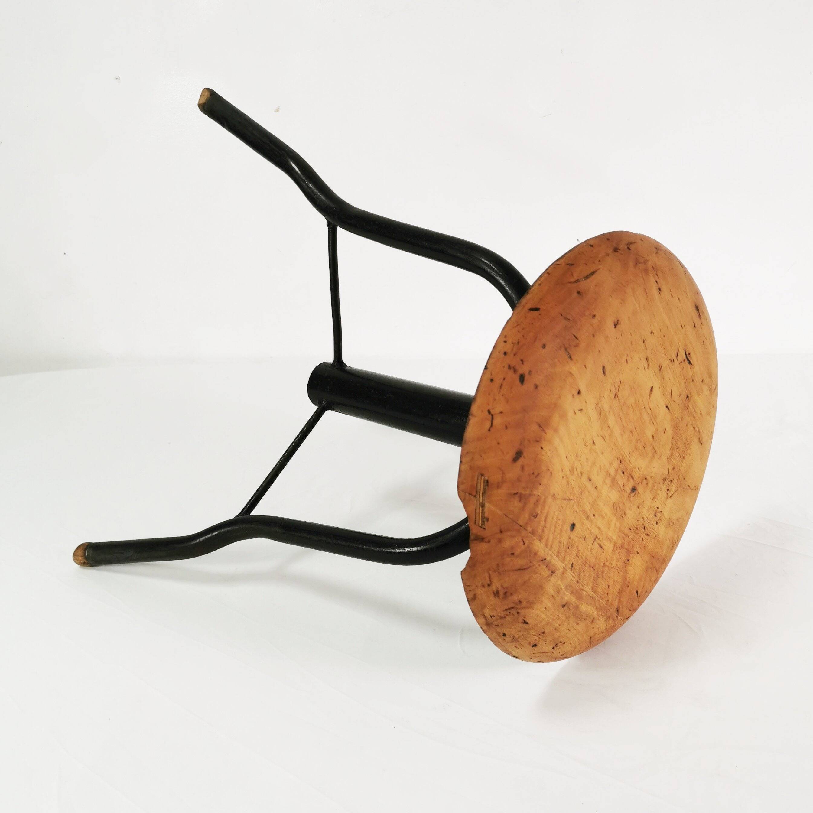 Bauhaus swivel stool, Czechoslovakia, 1960s