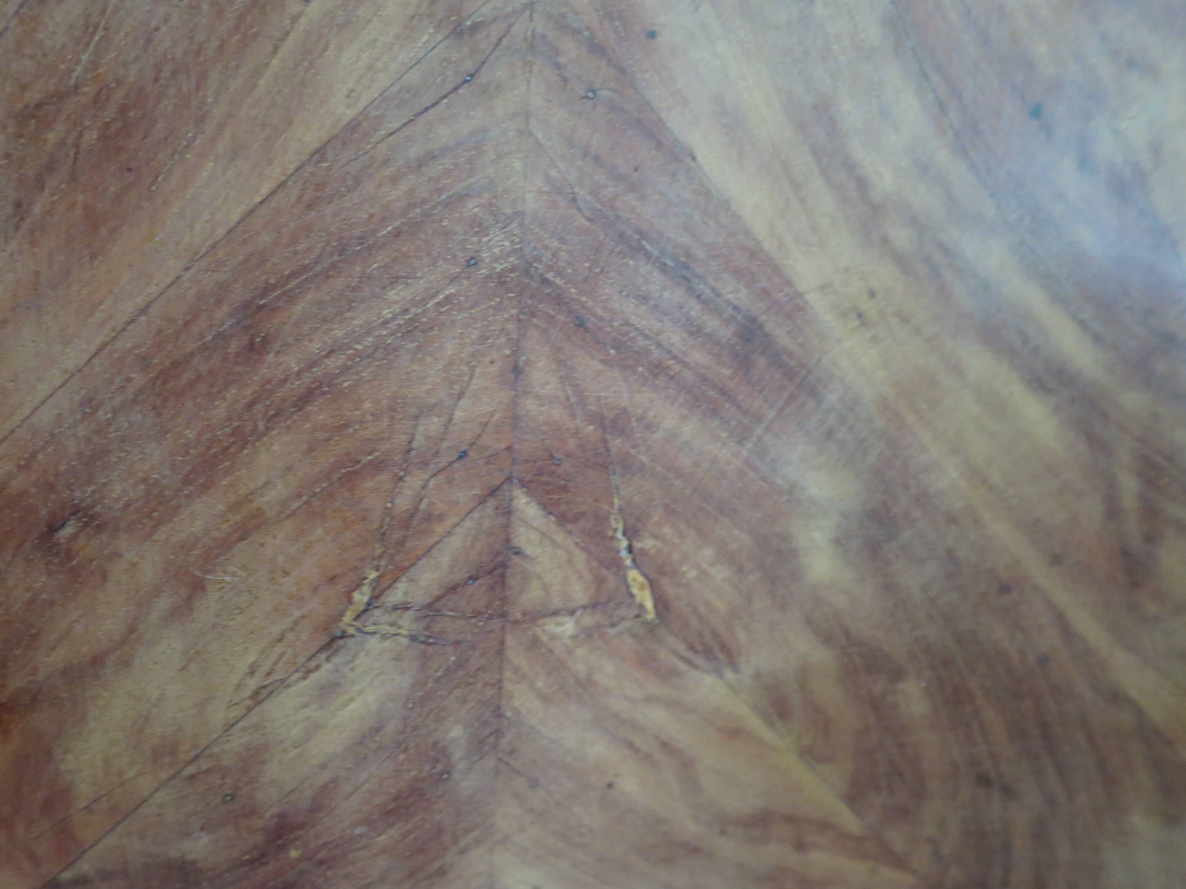 Pair of 2 Louis XV bedside tables - marquetry - 2 drawers - pink marble