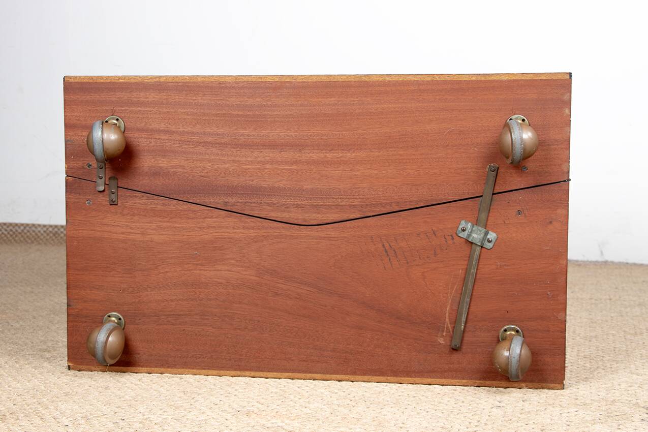 Danish bar cabinet on wheels in rosewood and brass by Jorgen Clausen