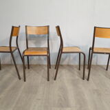 4 vintage Mullca school chairs