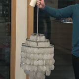 Pearlescent pellet chandelier