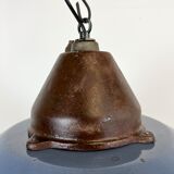 Industrial Blue Enamel and Cast Iron Pendant Light, 1960s