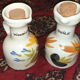 Earthenware service 1970 freehand painted decoration