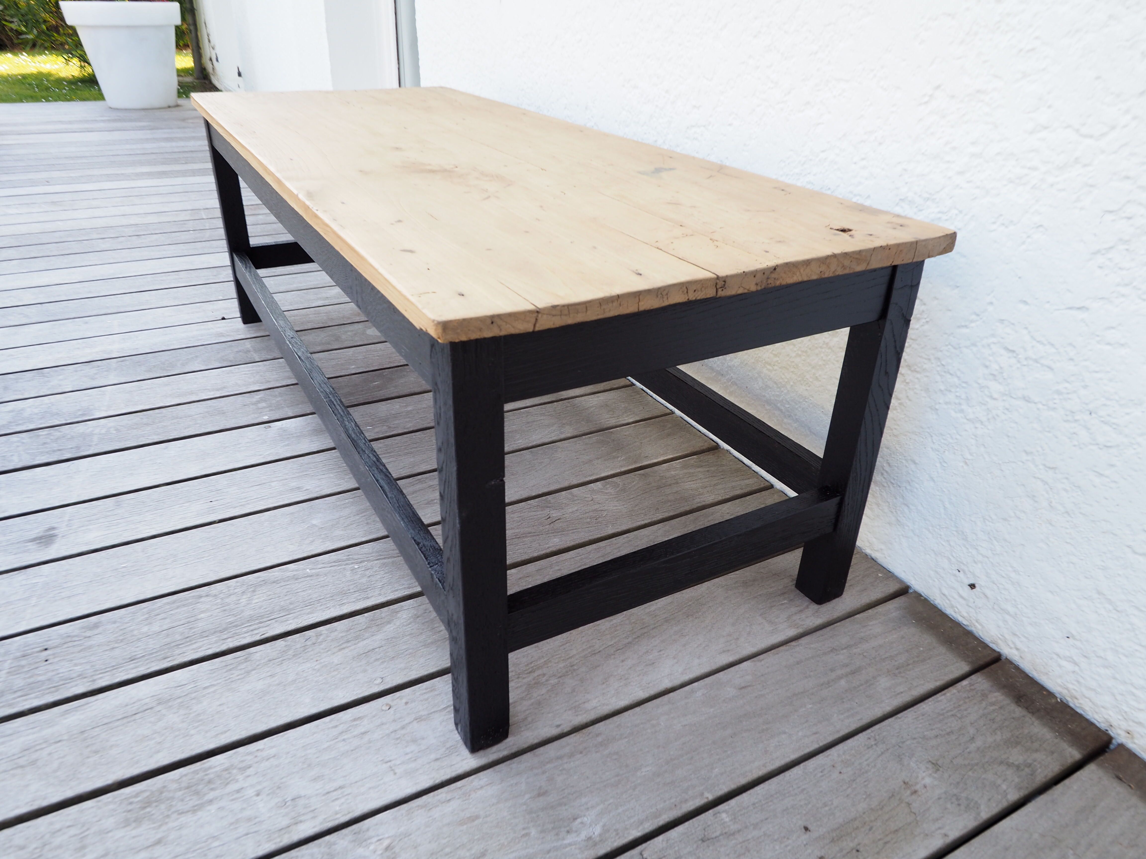 Oak and pine coffee table