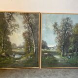 Pair of signed landscapes dated 1893