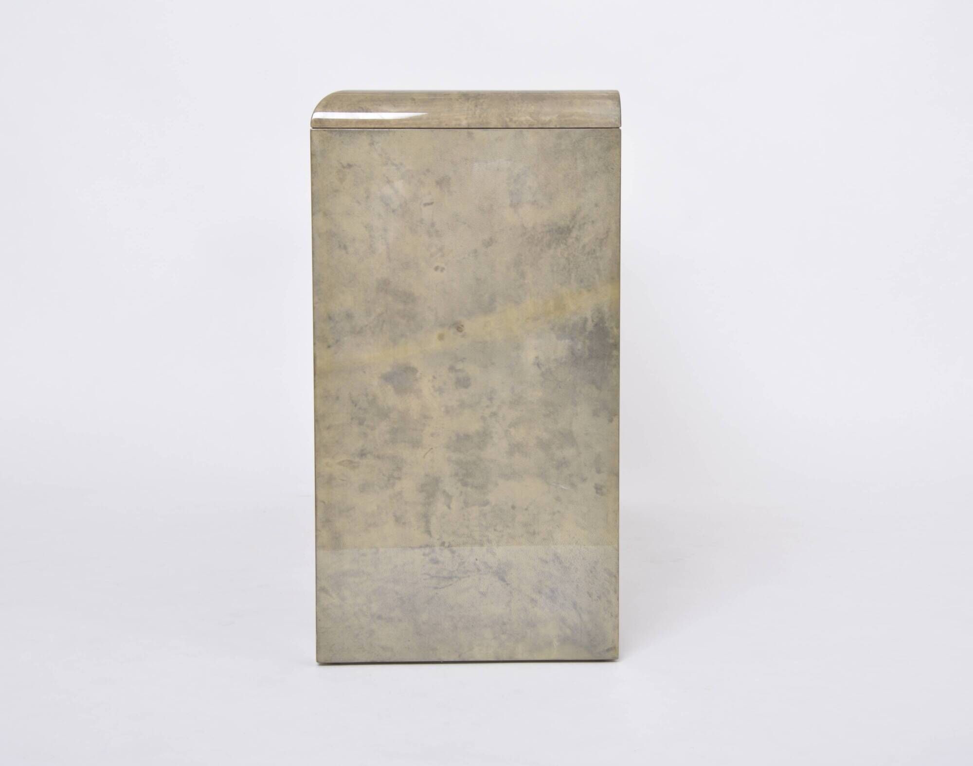 Mid-Century Modern Console Table Made of Laquered Goat Skin by Aldo Tura