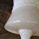 Pair of solid white alabaster lamps from the vintage 60s