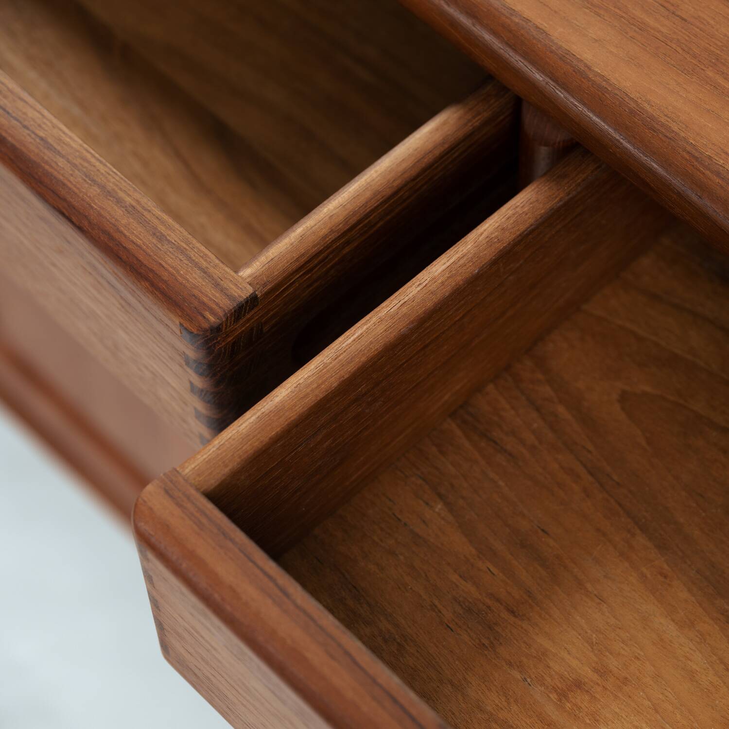 Danish teak Dyrlund credenza with visible joints, drawers and doors