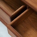 Danish teak Dyrlund credenza with visible joints, drawers and doors