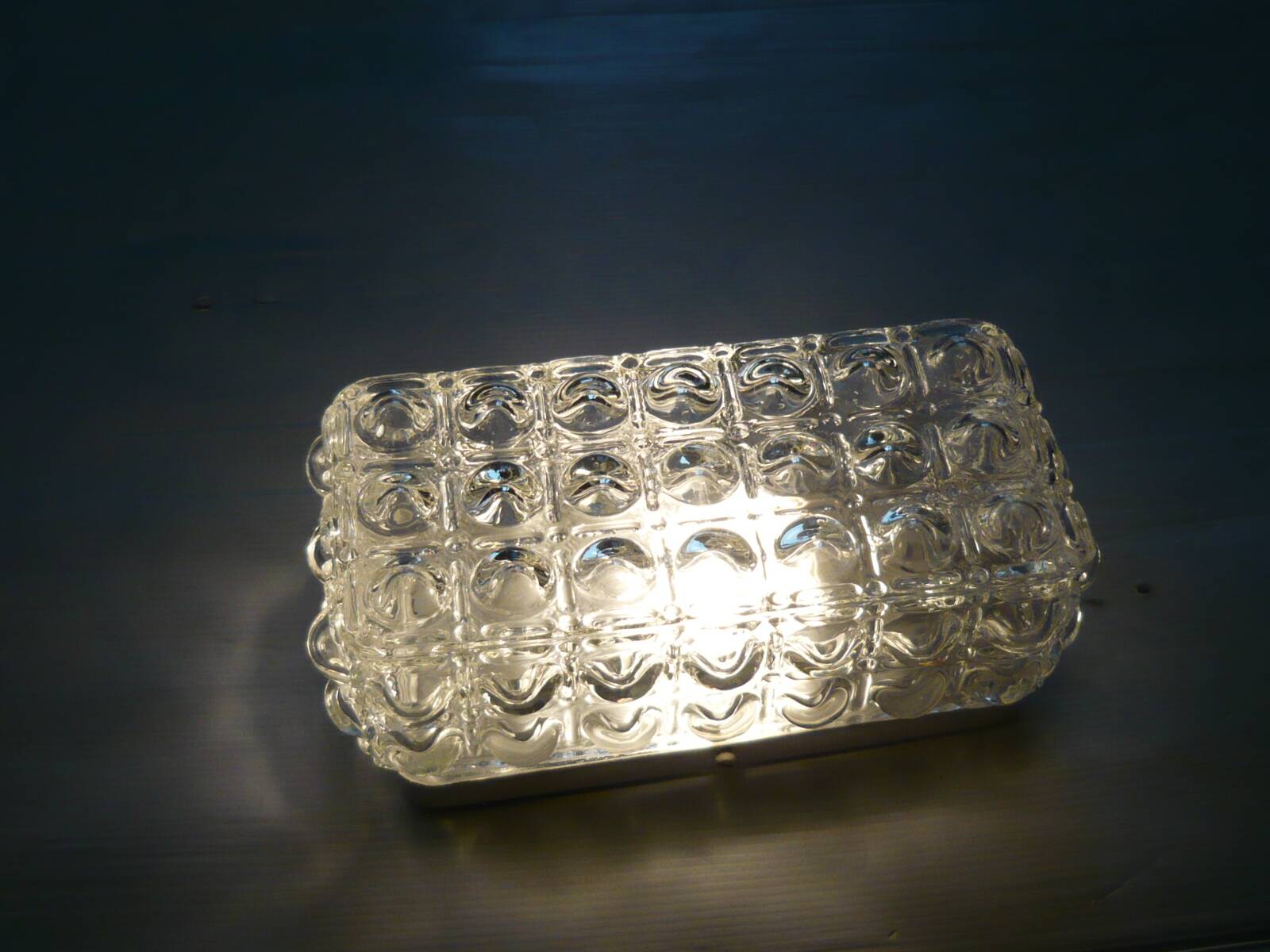 Plafonnier en verre bulle de je fassung allemagne annees 70