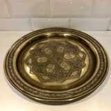 Moroccan artisanal tray in partitioned copper