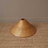 Suspension lampshade in woven wicker handcrafted object handmade Scandinavian countryside