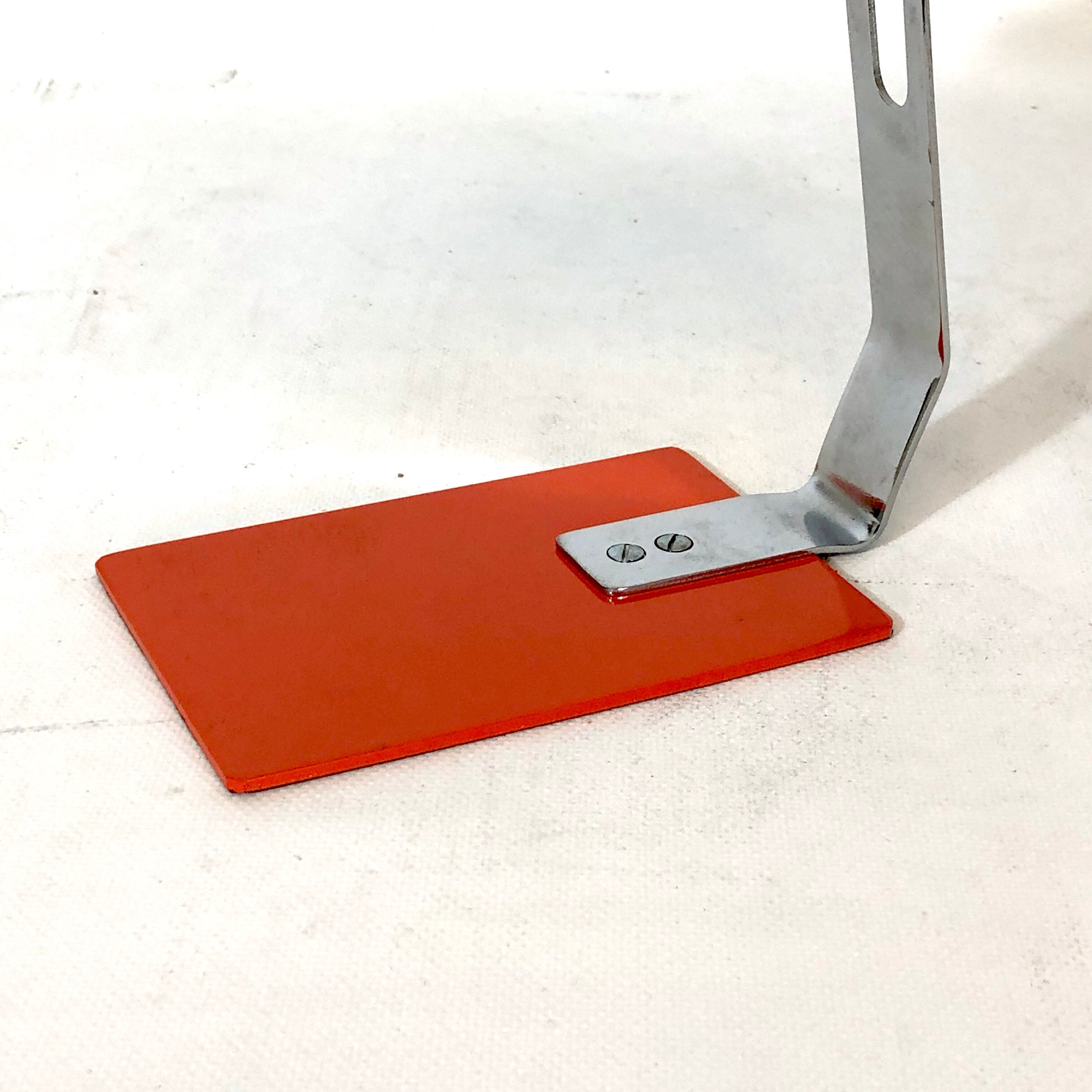 Vintage Italian orange metal desk lamp from 1970