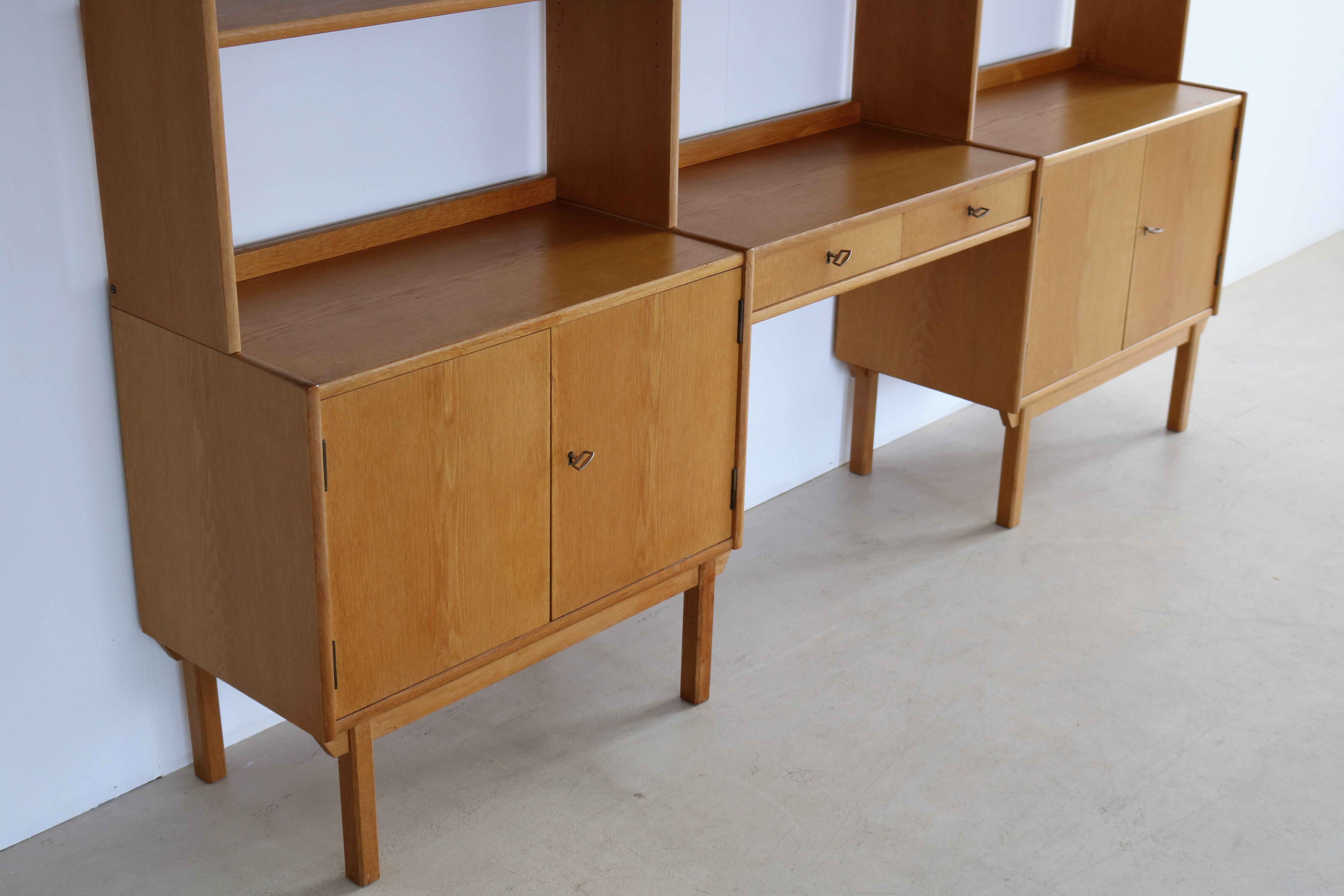 Vintage oak standing wall unit