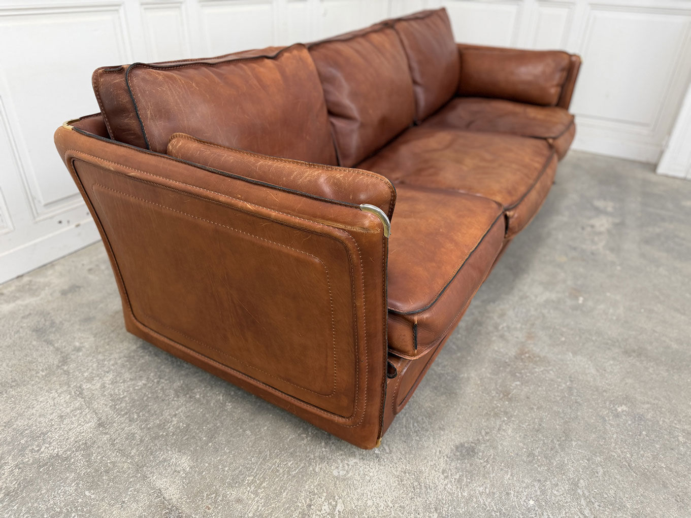 1980 leather cowhide sofa