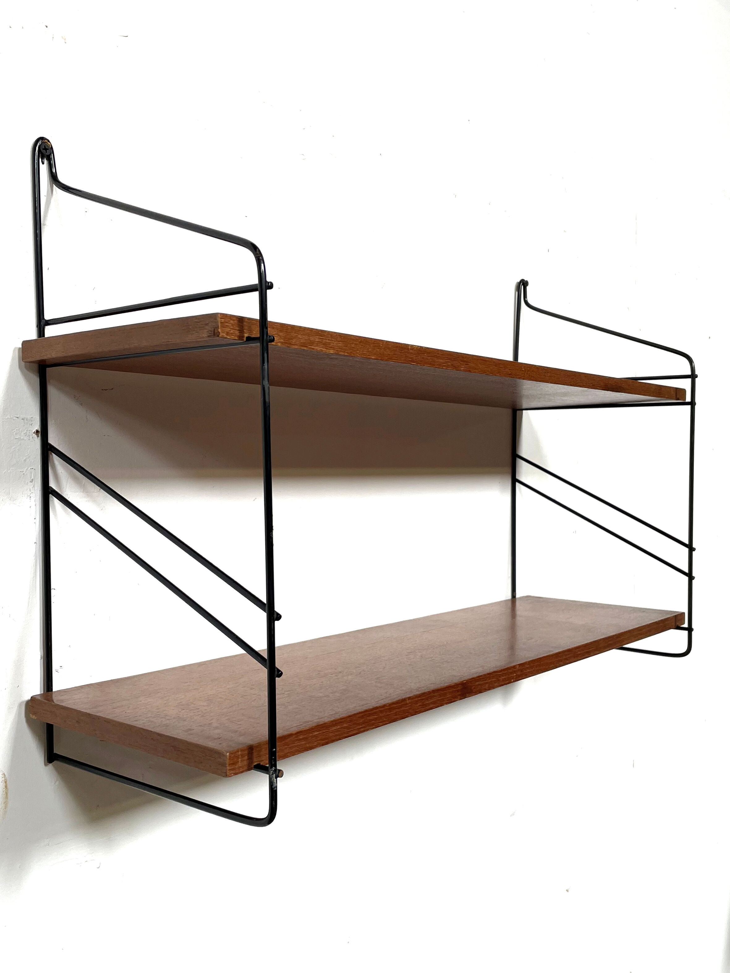 Vintage teak wood wall shelf wall rack