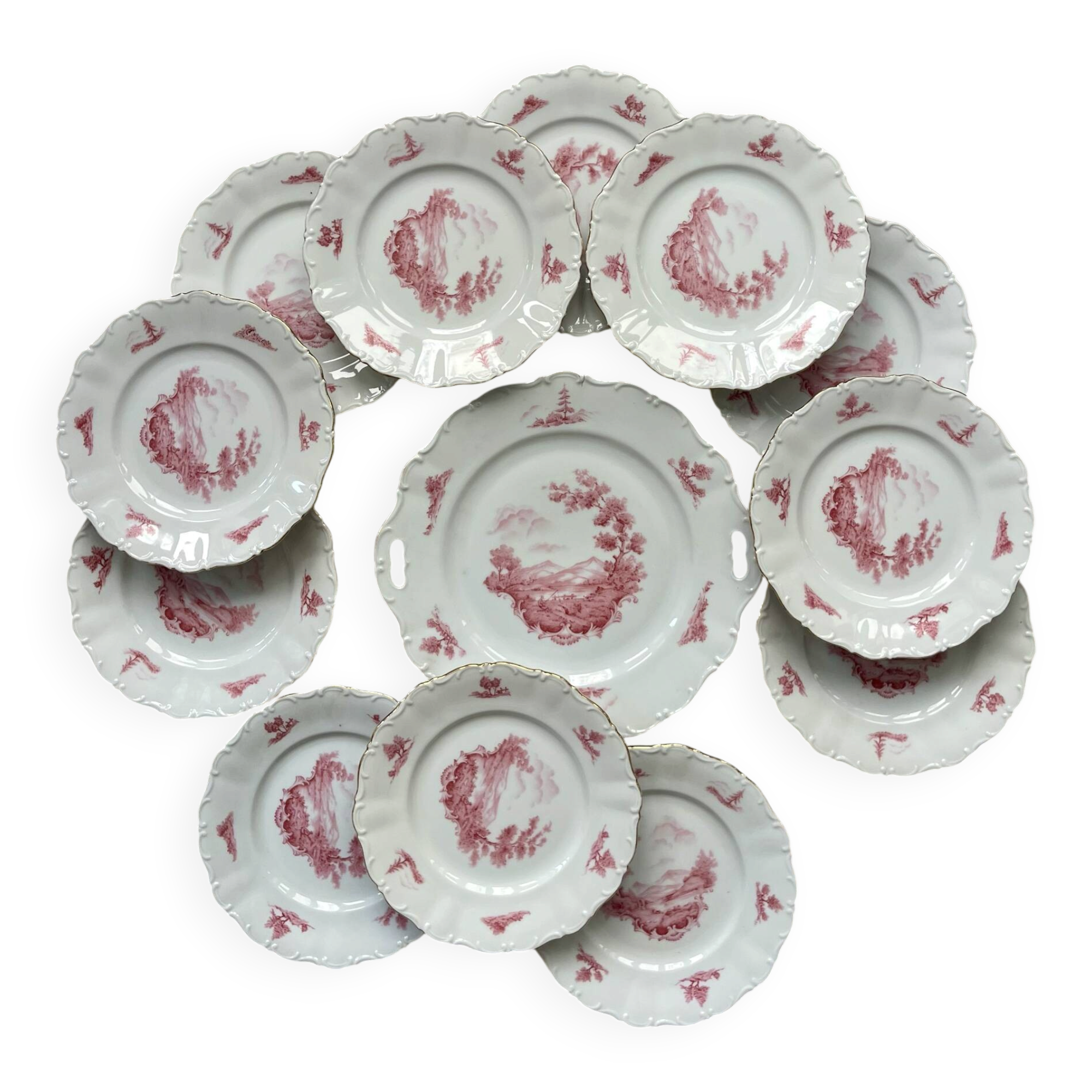 Dessert service 13 pieces porcelain