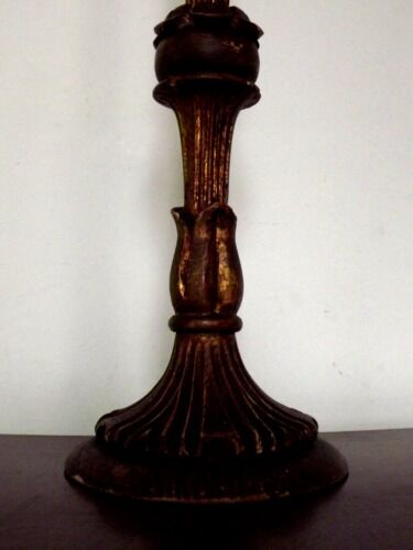 Vintage carved wooden lamp