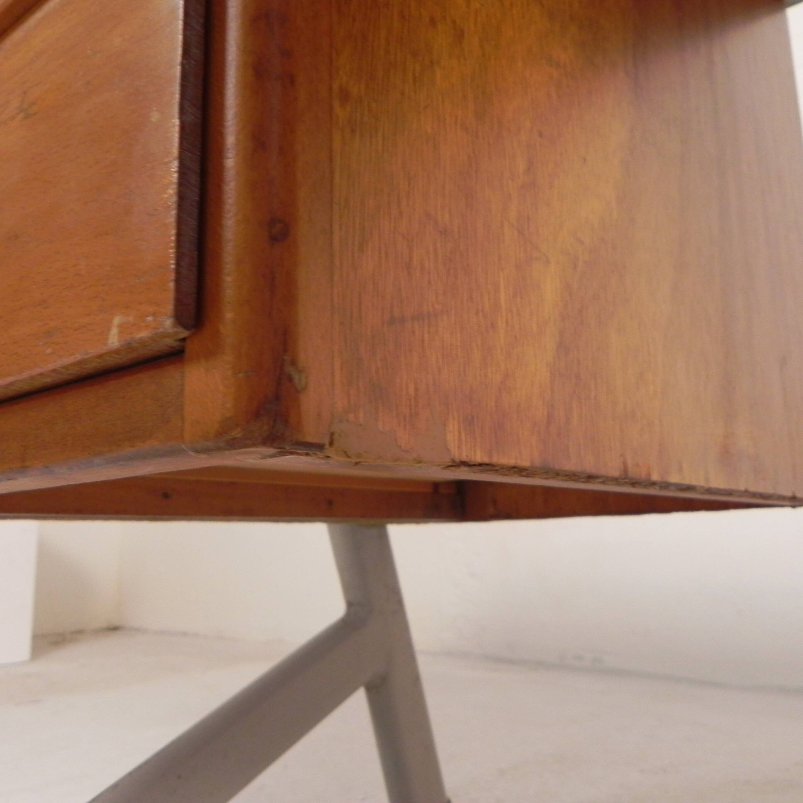 Industrial desk with 2 drawer units, 1960s.