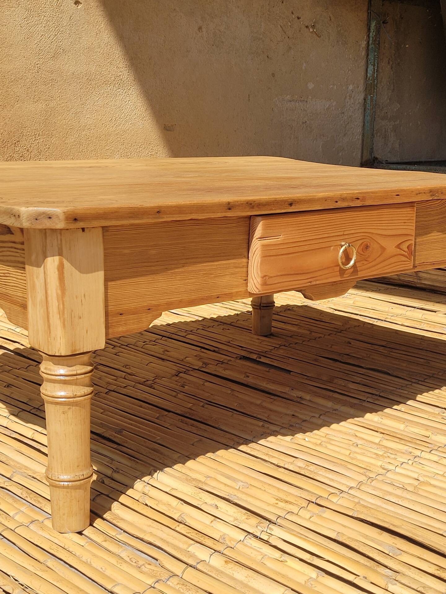 Bamboo coffee table - refurbished - unique piece