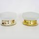 Pair of wall or ceiling lights with white-edged globe. 80 years
