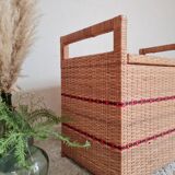 Retro rattan chest bench