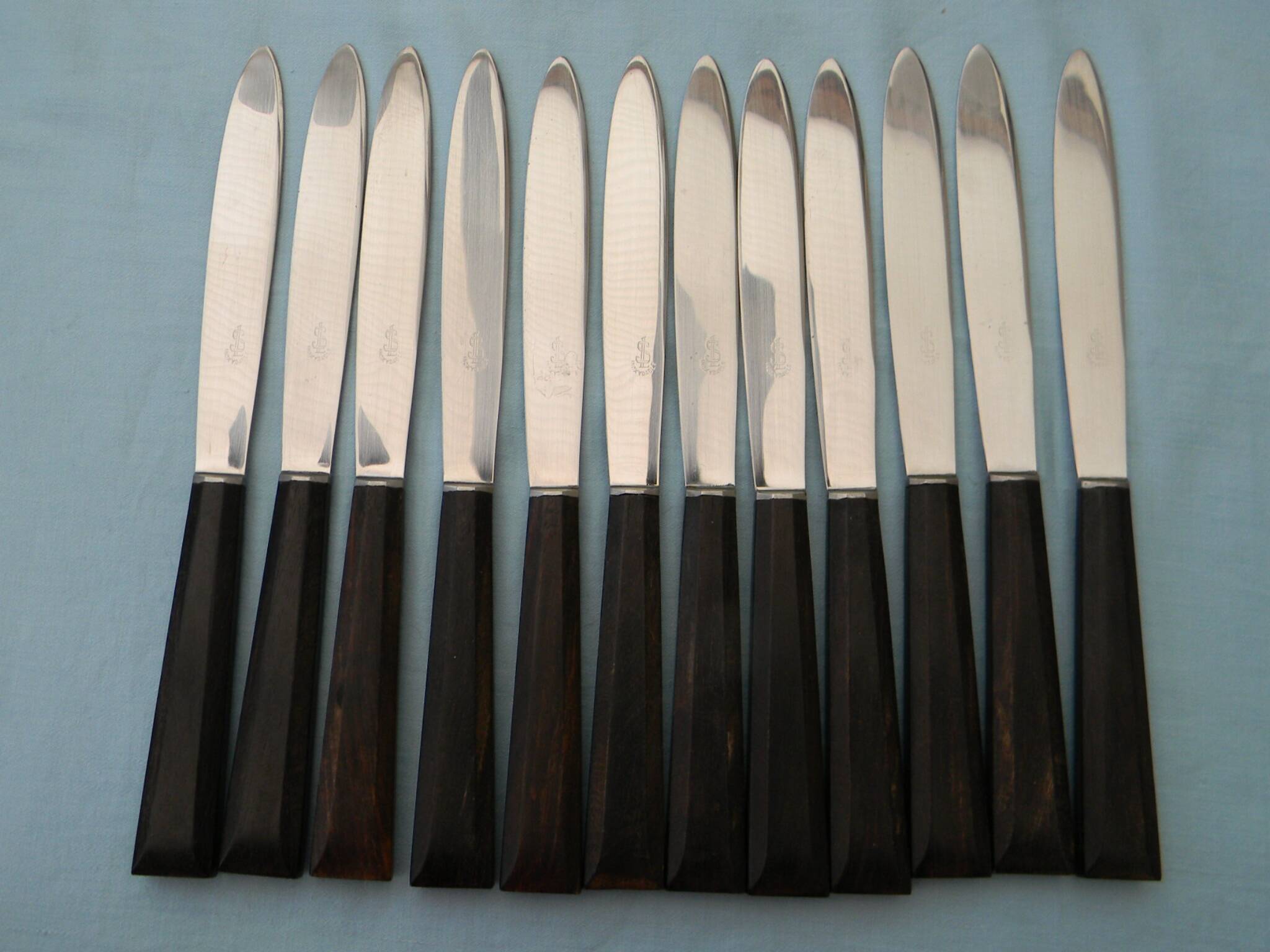 Set of 12 vintage stainless steel blade knives