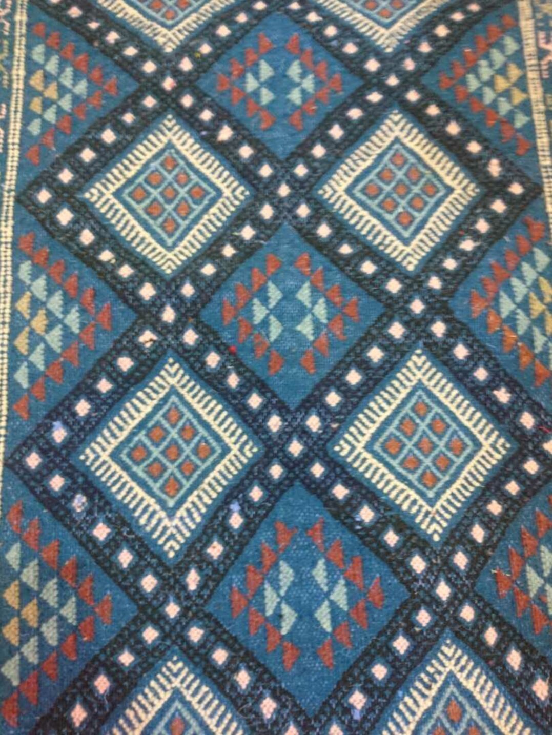 Blue carpet Kilim handmade 58x85cm