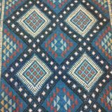 Blue carpet Kilim handmade 58x85cm