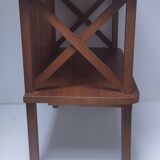 Vintage wooden crossbar bedside table
