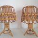 Paire de lampes de chevet en bambou