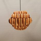 Copper colored hanging lamp. designed by thorsten orrling sweden