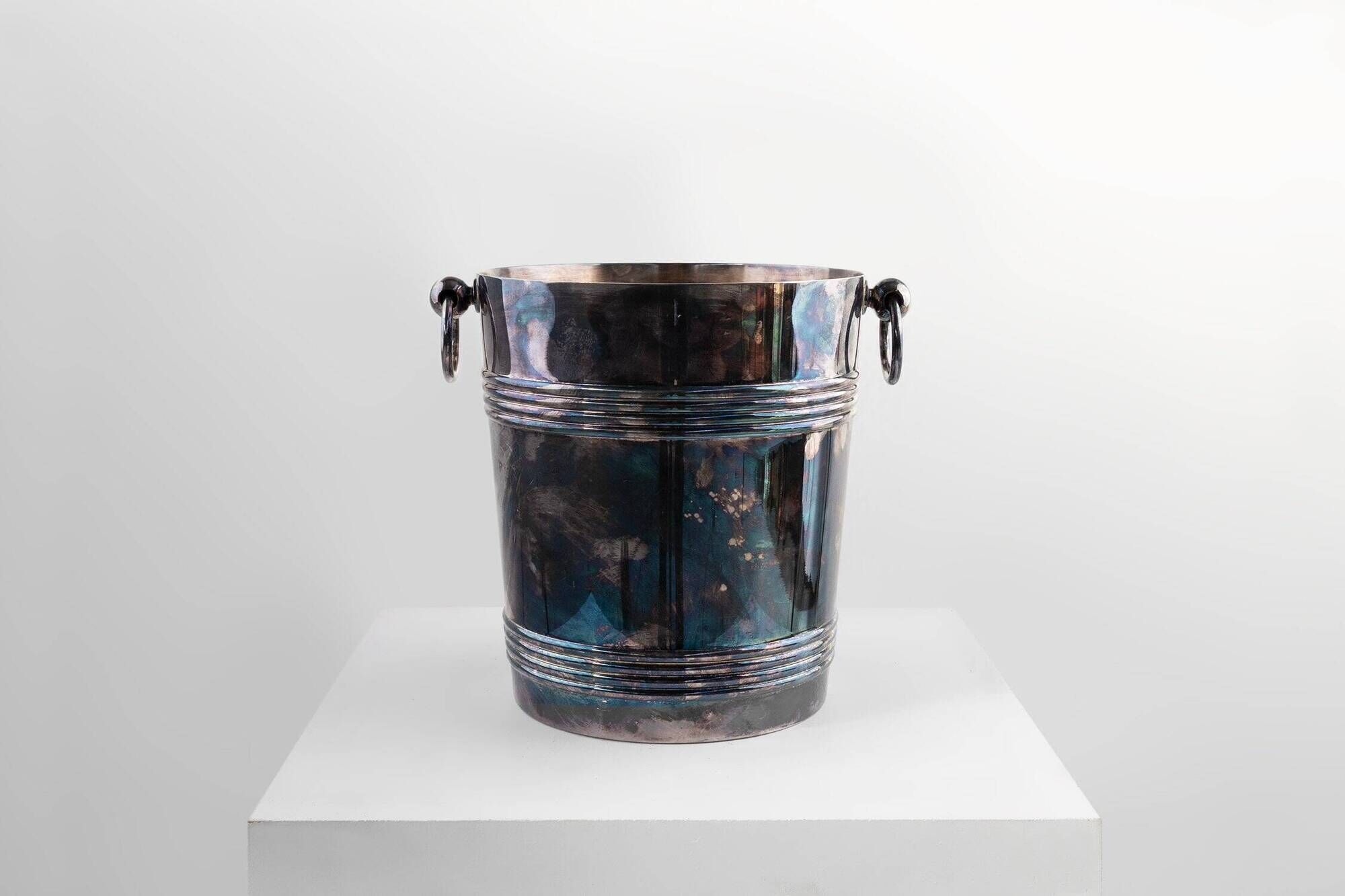 Silver-Plated Champagne Bucket Marked Christofle France, 1950s