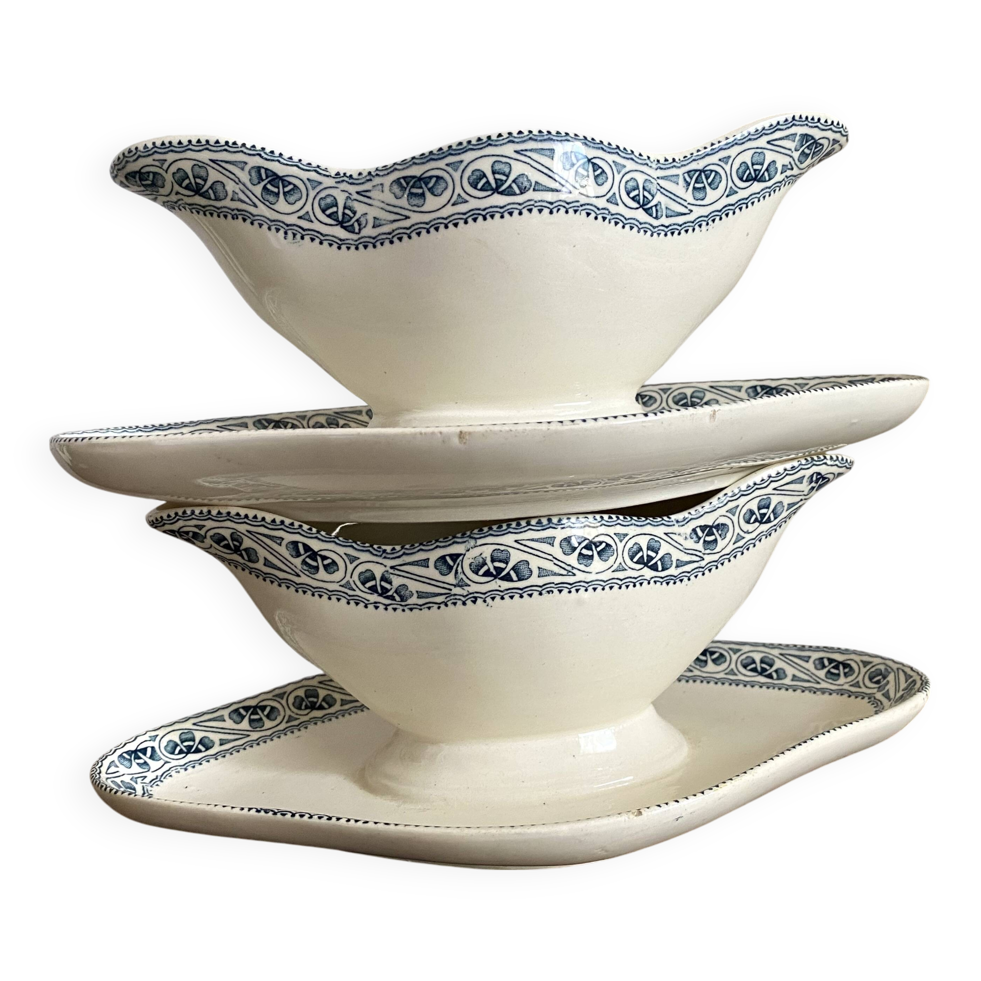 Choisy le roi "Champigny" iron clay sauceboats