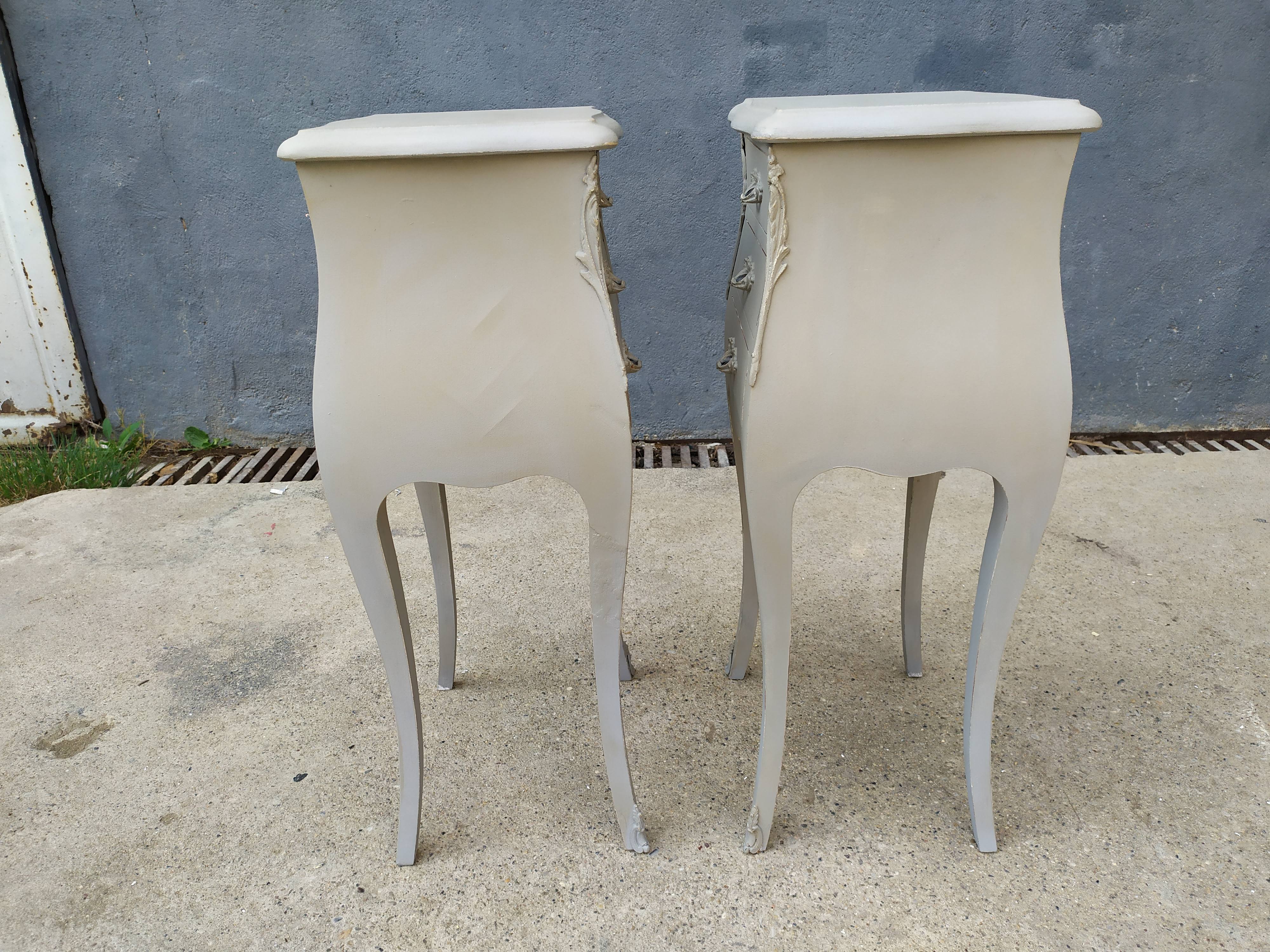 Pair of bedside Louis XV shabby style