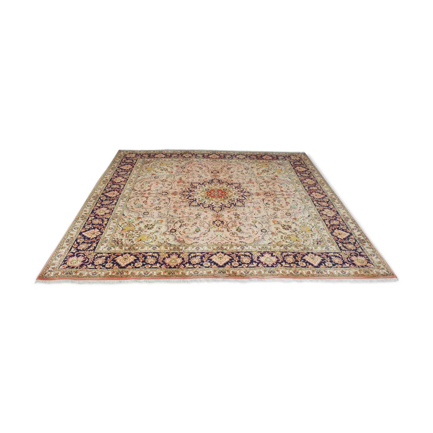 Fine Hand-knotted Tabriz Persian rug with fringes, Middle East, 2000s