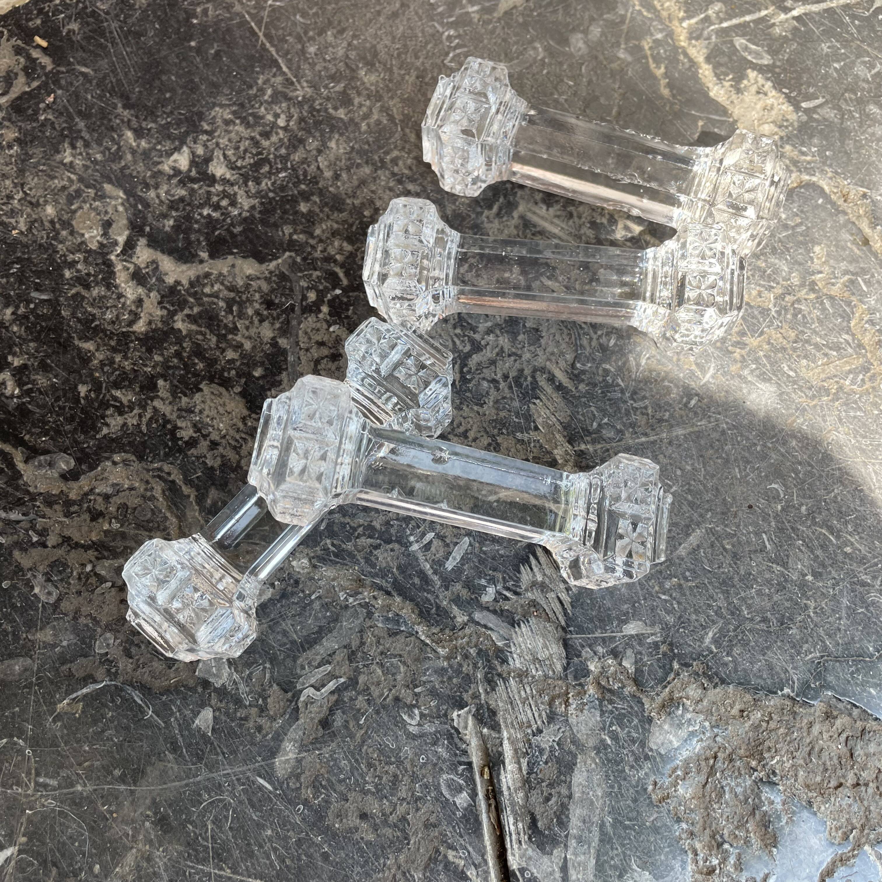 Set of 4 glass knife holders