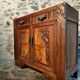 French Art Deco walnut sideboard with marble top (1920s)