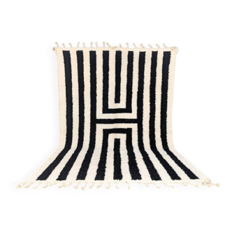 Tapis contemporain "zebra" en laine, Maroc