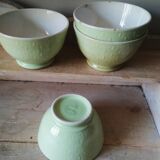 Ensemble de 4 anciens bols vert céladon -  petit déjeuner  "made  Italy"